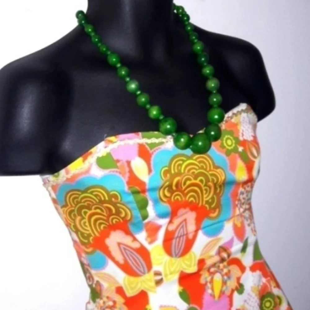 shoshanna Colorful Vintage Party Dress, 2 - Picture 3 of 7